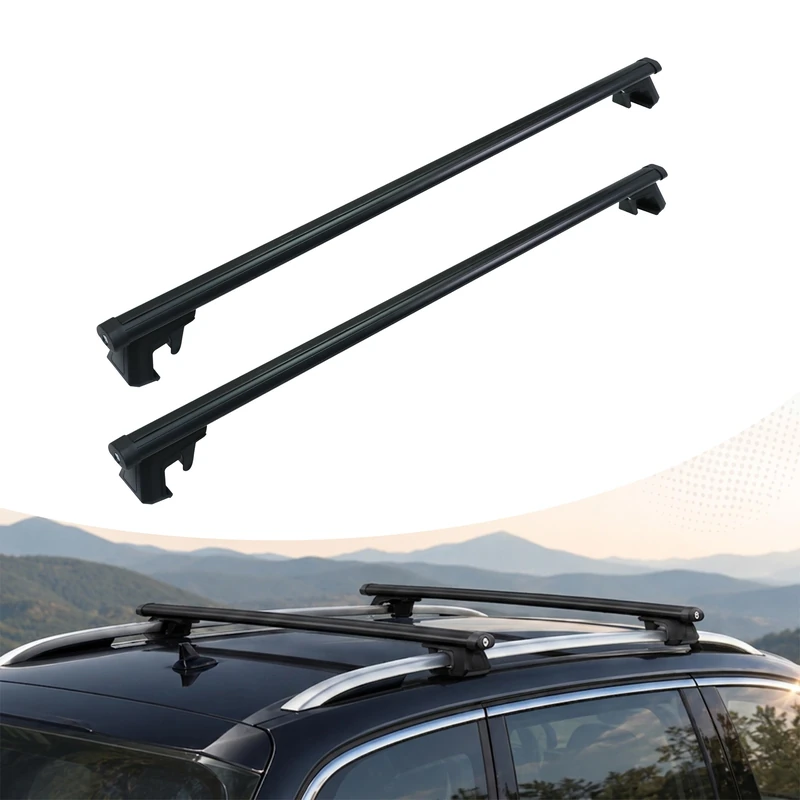 Relaxdays roof bars, open roof rails, 135 cm, span 120 cm, crossbars, black