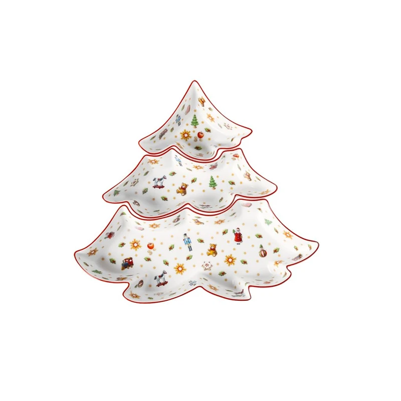 Villeroy & Boch – Toy's Delight dip Bowl Set Multicoloured, Microwave-Safe, Tree-Shaped Small Bowl for Snacks & dips, Christmas dinnerware, Christmas Decoration, Premium Porcelain
