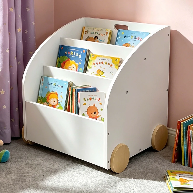 Relaxdays Children's bookshelf, 3 compartments, HxWxD 43.5×46×40 cm, white
