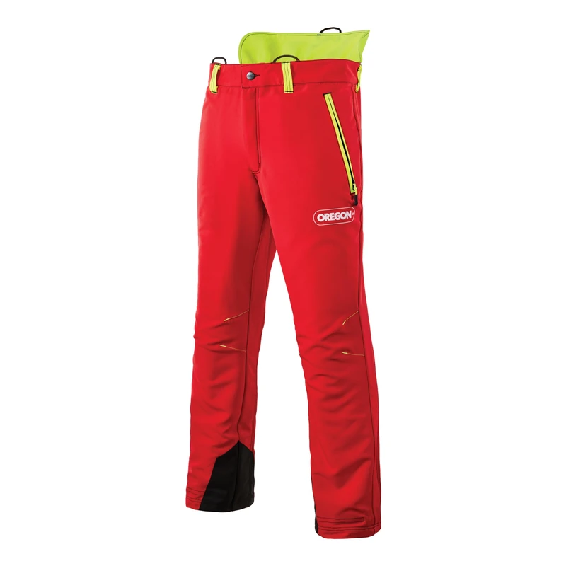 Oregon Protect Chainsaw Trousers, PPE Clothing, Red/Yellow, Size L