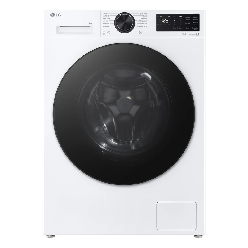 LG Series 3 F2X50S9NLB Freestanding Washing Machine, 9 kg washing capacity, 1200 rpm spin speed, A Rated, 600 x 475 x 850 mm (W x D x H), 50 Litres per cycle (Eco 40-60), White