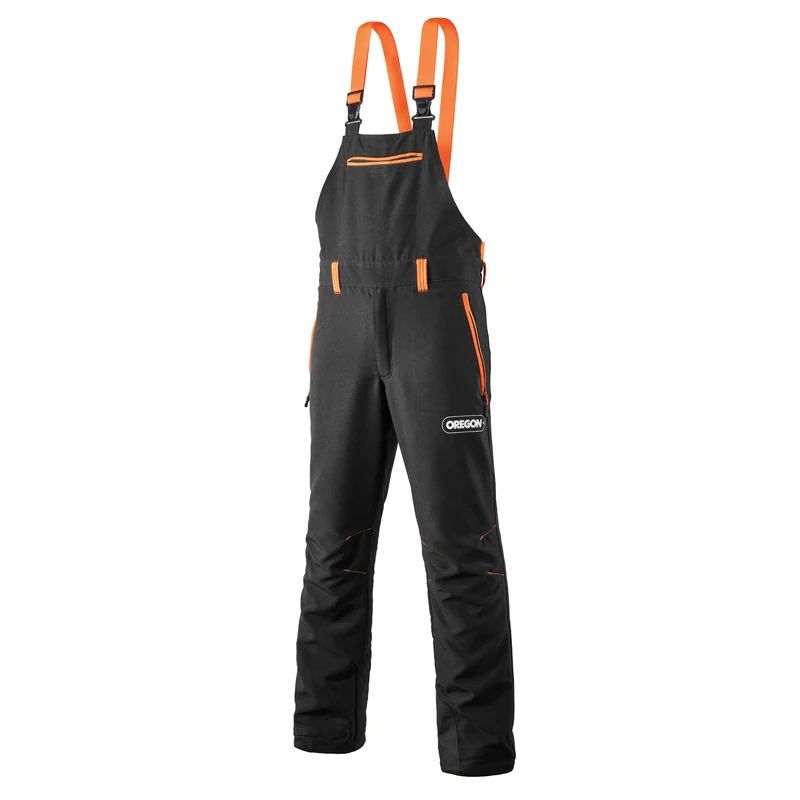 Oregon Protect Chainsaw Bib & Brace, PPE Clothing, Orange/Black, Size XL