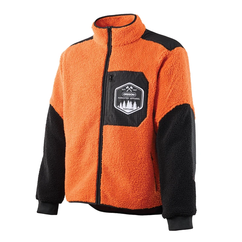 Oregon Protect Fleece Jacket, PPE Clothing, Orange/Black, Size XL