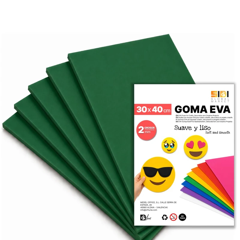 SIDI Eva Glitter Rubber 40x30cm Dark Green 40 Sheets Foamy