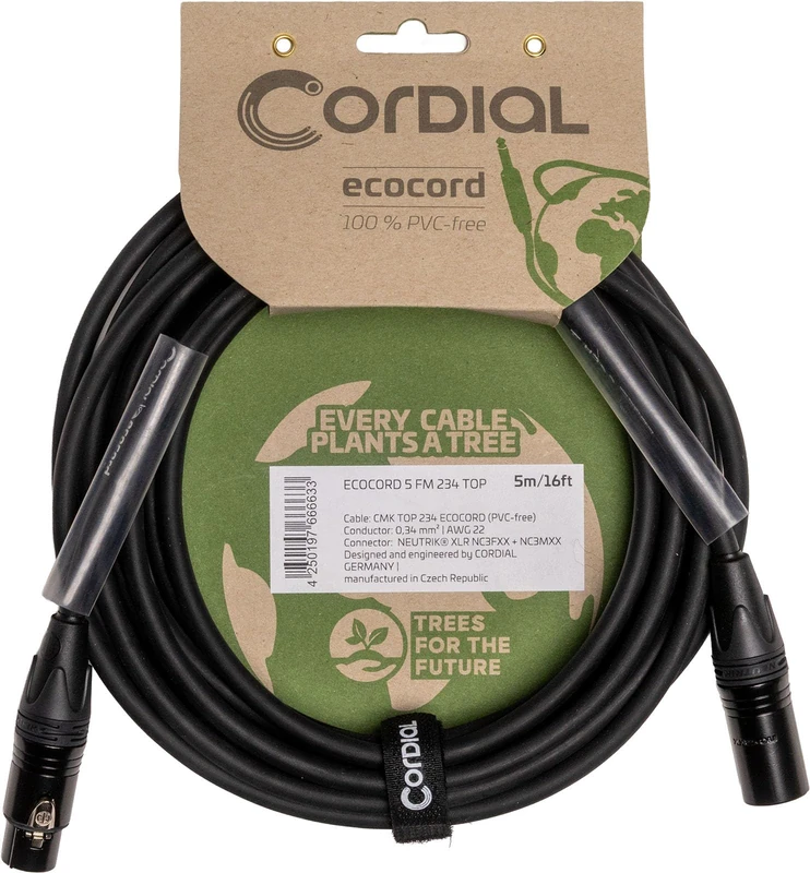 CORDIAL ECOCORD Microphone Cable XLR NC3 XX M/F 10 m