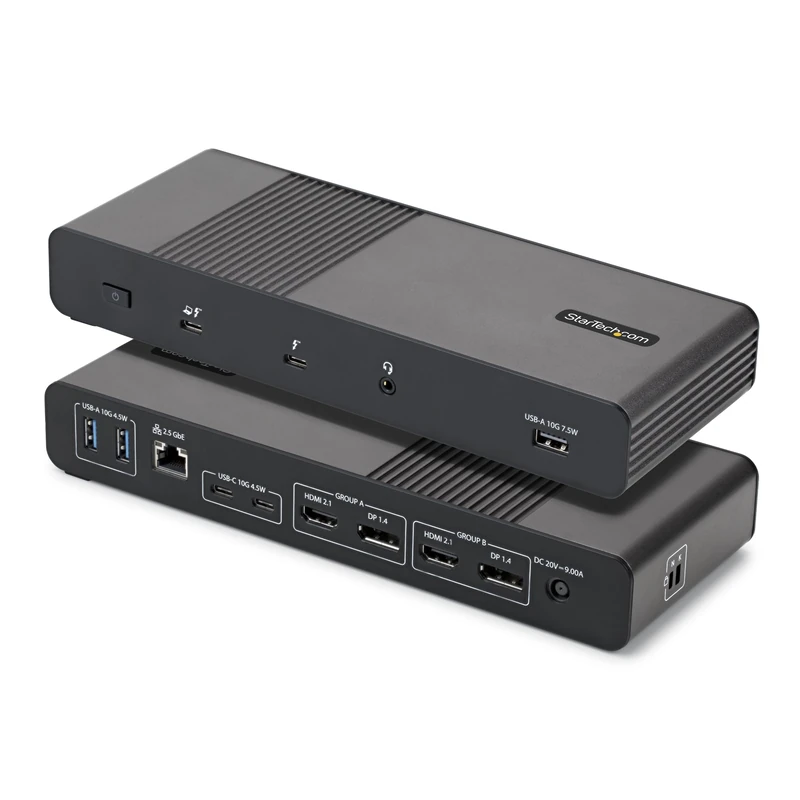 StarTech Thunderbolt 5 Universal Docking Station, Quad Monitor, 140W PD