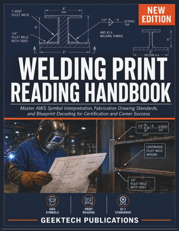 WELDING PRINT READING HANDBOOK: Master AWS Symbol Interpretation, Fabrication Drawing Standards, and Blueprint Decoding for Certification and Career Success