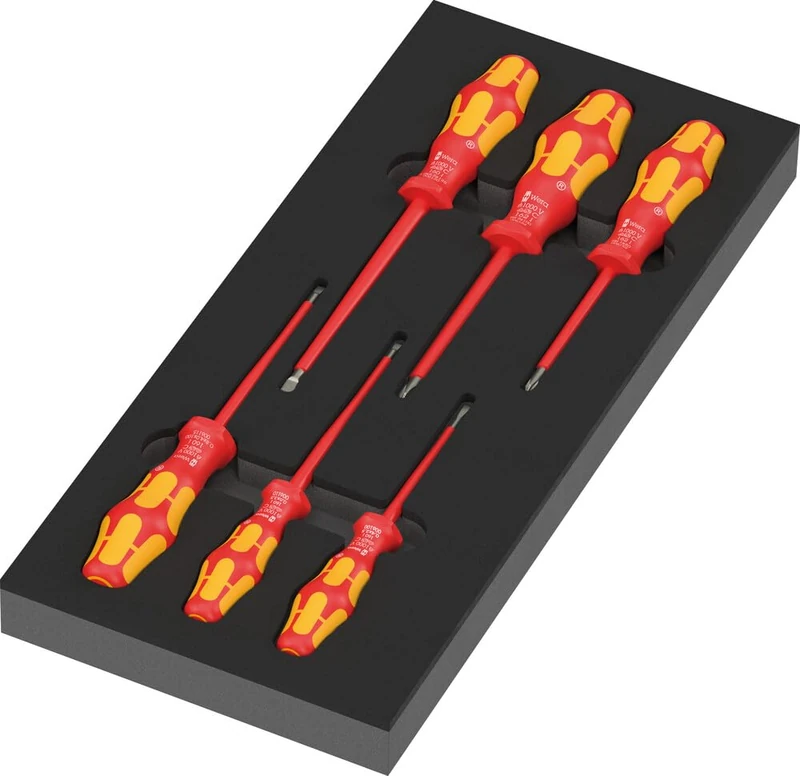 WERA Kraftform Series 100 05150133001 97110 Foam Insert Screwdriver Set 1, 7 Pieces