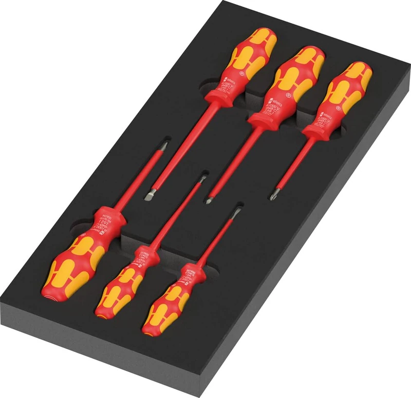 WERA Kraftform Series 100 05150134001 97111 Foam Insert Screwdriver Set 2, 7 Pieces