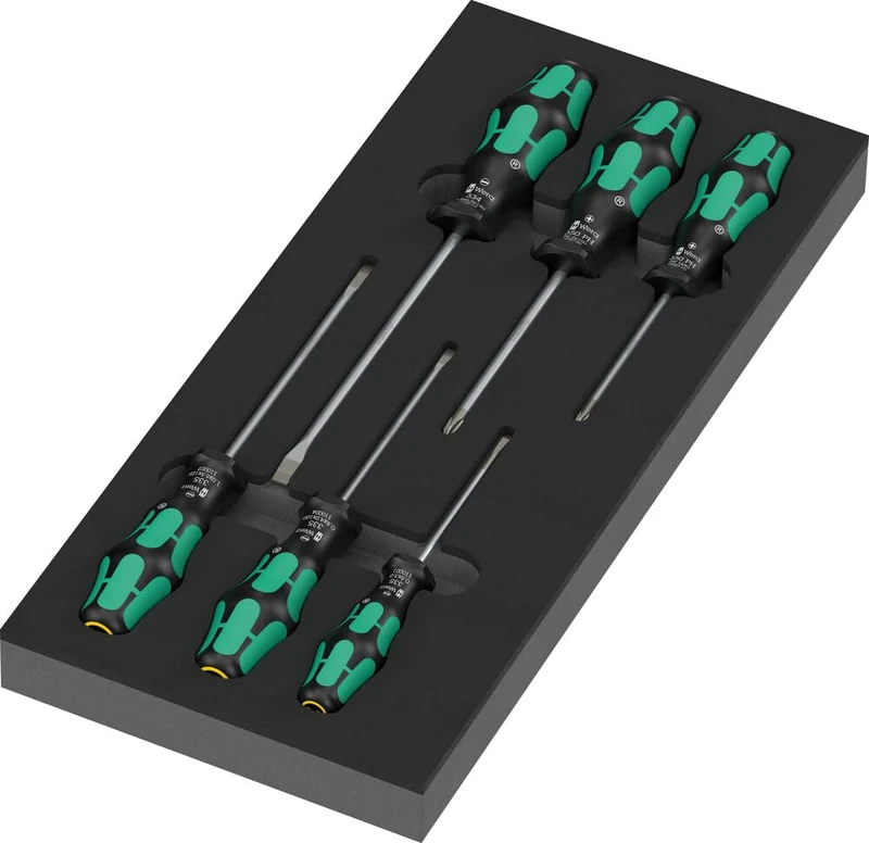 WERA Kraftform Series 300 05150127001 9717 Foam Insert Screwdriver Set 1, 7 Pieces