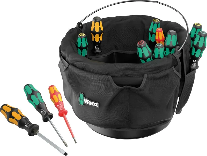 WERA 05105100001 9559 Textile Bucket Insert Screwdriver Set 1, 13-Piece