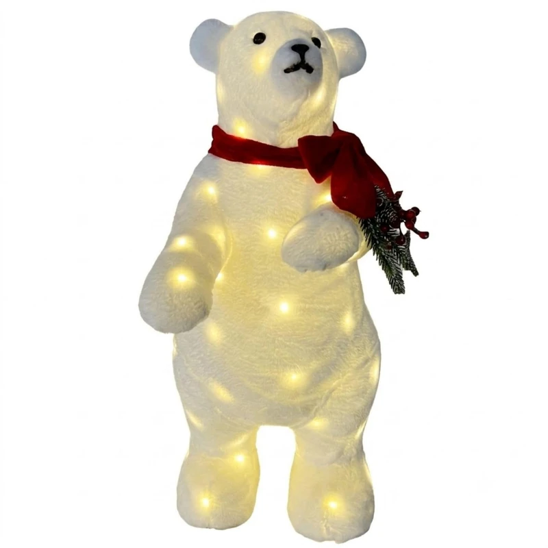 Christmas Figure Lighted Polar Bear Table Decoration 60cm Battery Operated