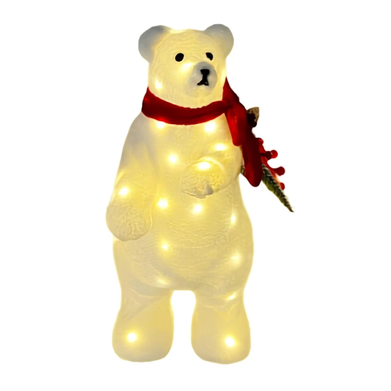 Christmas Figure Lighted Polar Bear Table Decoration 40cm Battery Operated