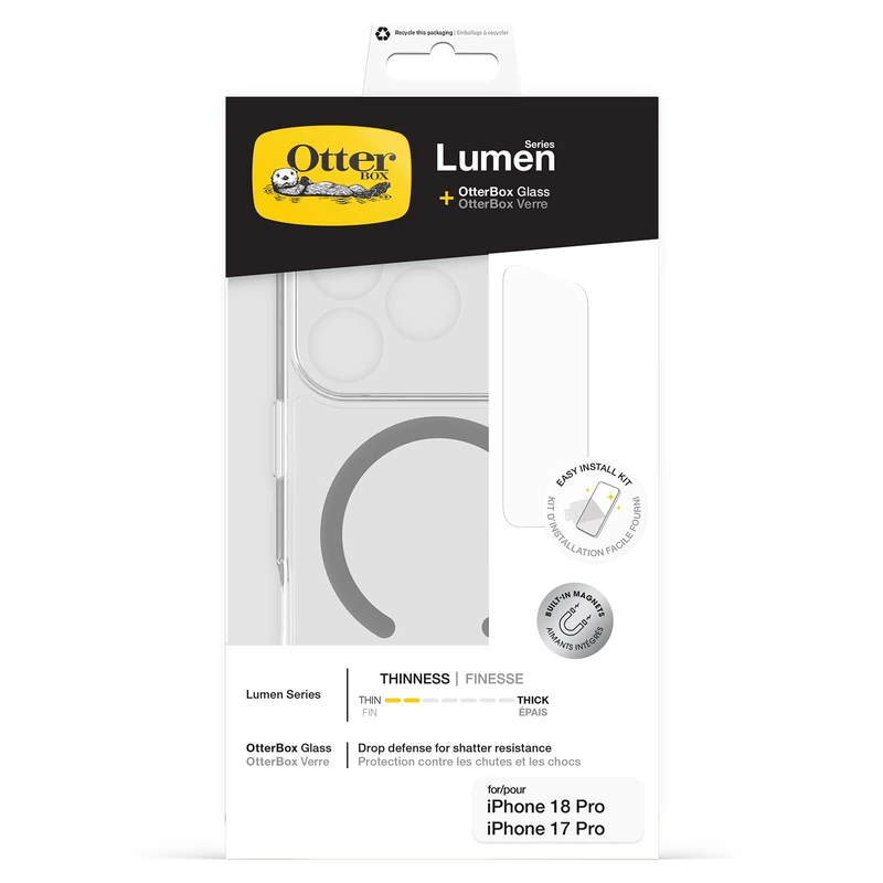 OtterBox Lumen Drop Protection Bundle for iPhone 18 Pro/iPhone 17 Pro,Clear