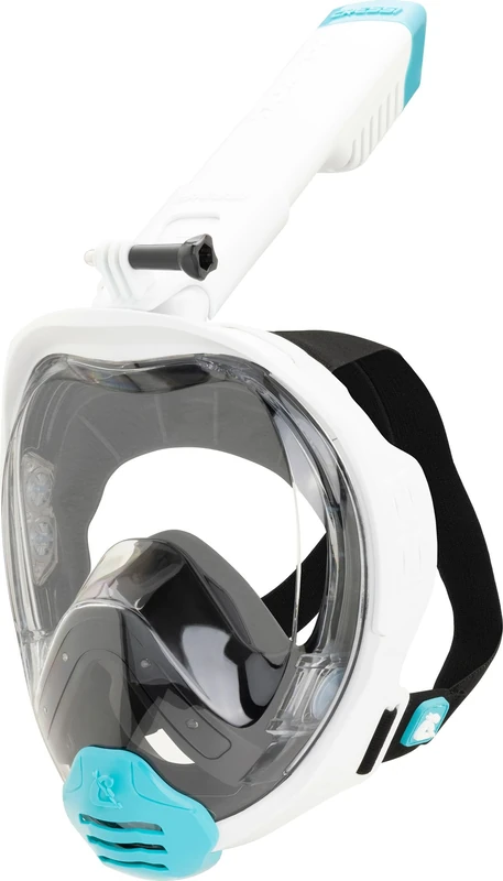 CRESSI since 1946 Kairon Adult Full Face Snorkeling Mask White/Aqua L/XL
