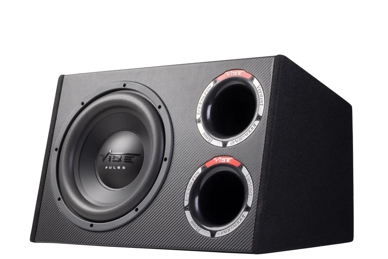 VIBE PULSE12 Active Bass Enclosure, Red and Black, PULSECBR12A-V4, 1050W, 12 Inch