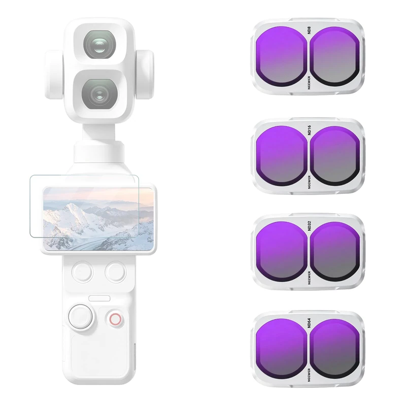 NEEWER ND Filter Set Compatible with DJI Osmo Pocket 4P, White