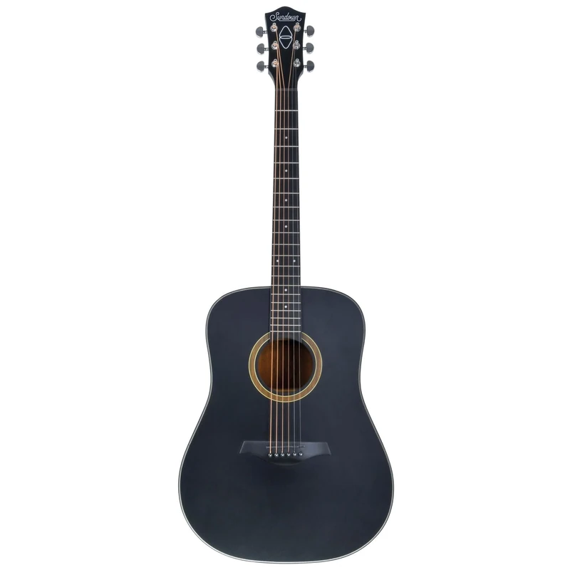 Sundown Acoustic Guitar Full-Size Steel-String Western, Black