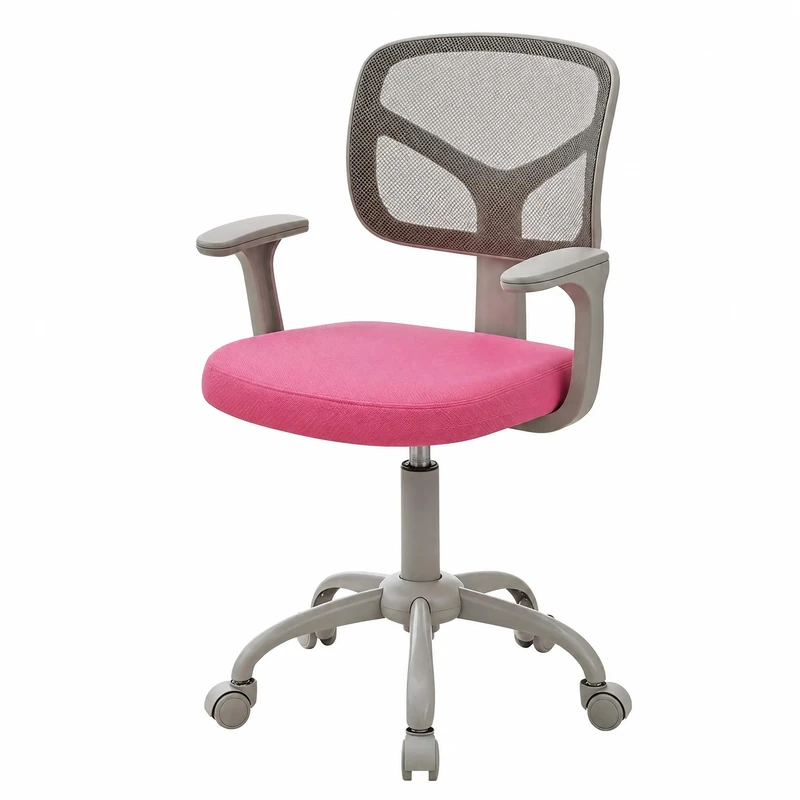 GYMAX Kids Desk Chair (Rose,54 x 46 x 84-94cm,without Footrest)
