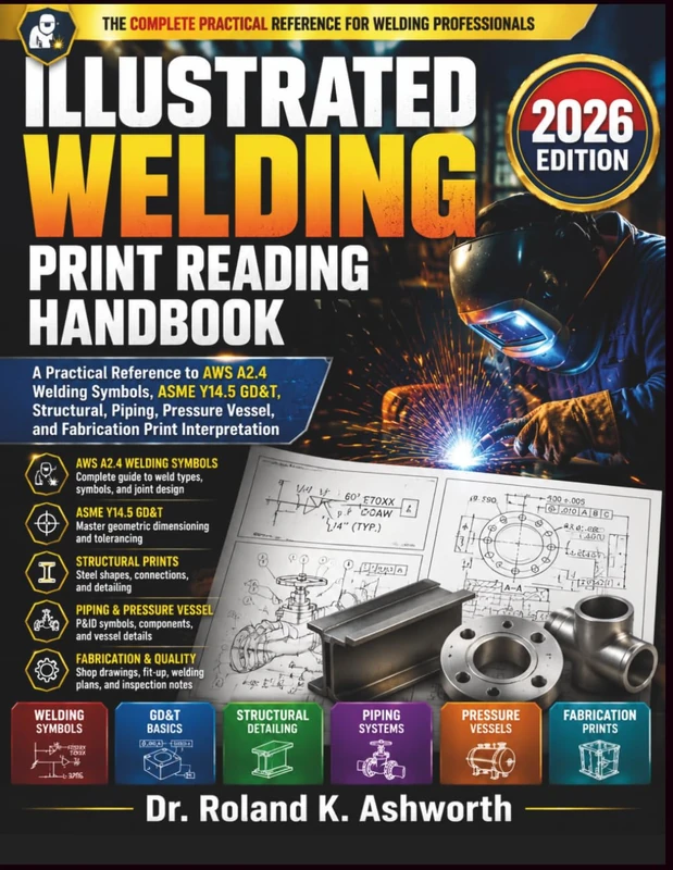 ILLUSTRATED WELDING PRINT READING HANDBOOK 2026: A Practical Reference to AWS A2.4 Welding Symbols, ASME Y14.5 GD&T, Structural, Piping, Pressure ... (The Ashworth Engineering Library)