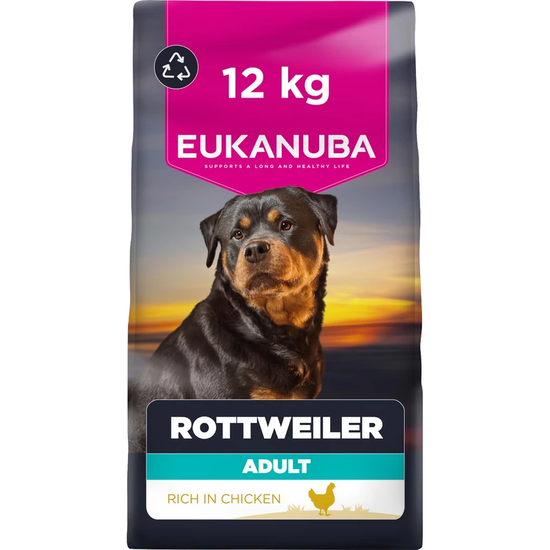 Eukanuba Adult Rottweiler Dry Dog Food 12kg - Breed Care