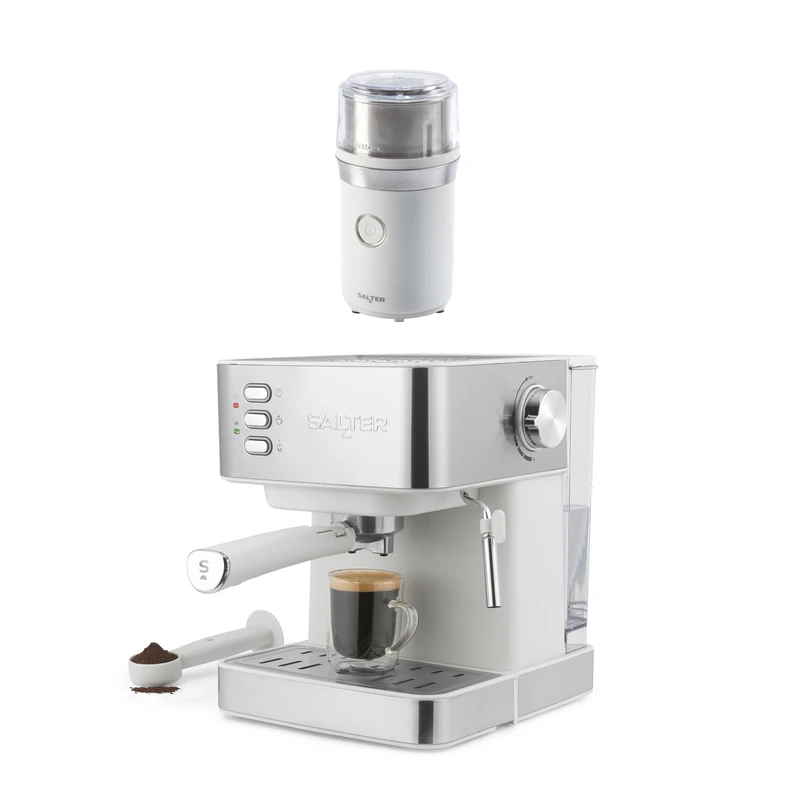 Salter Espresso Coffee Machine With Grinder, Grey
