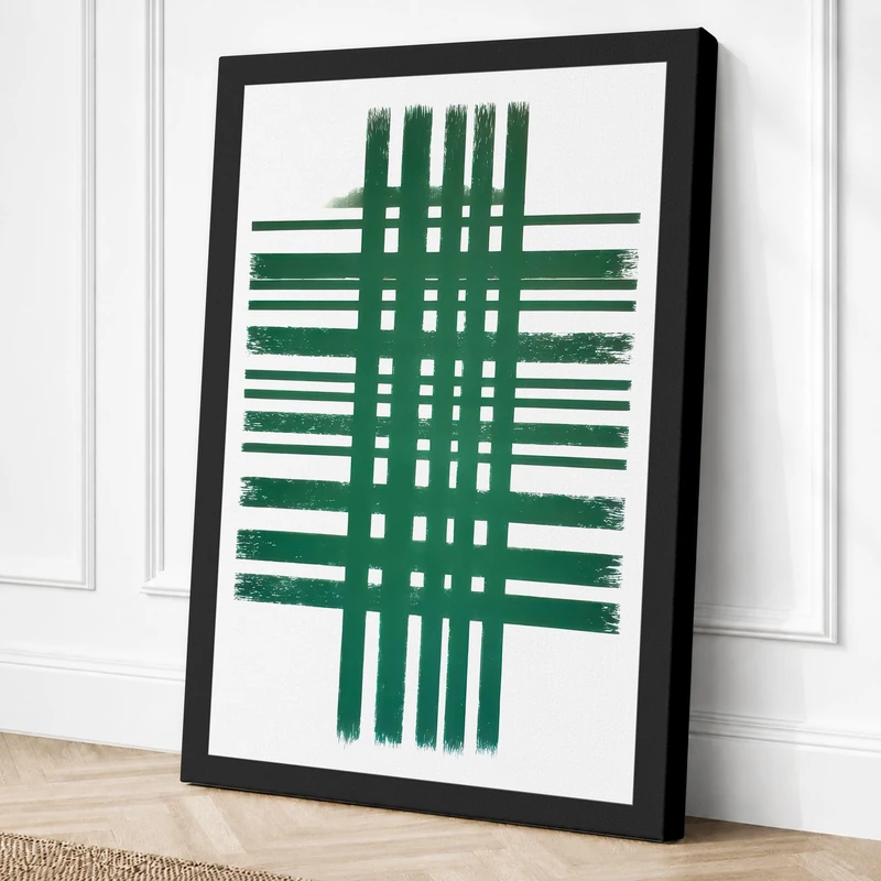 Woven Geometry Geometric Canvas Wall Art Print 36x24 Inch