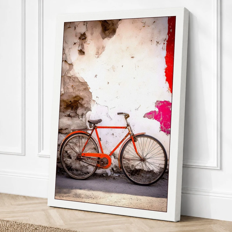 Bicycle Against Decay Urban Canvas Wall Art Print 36x24 Inch