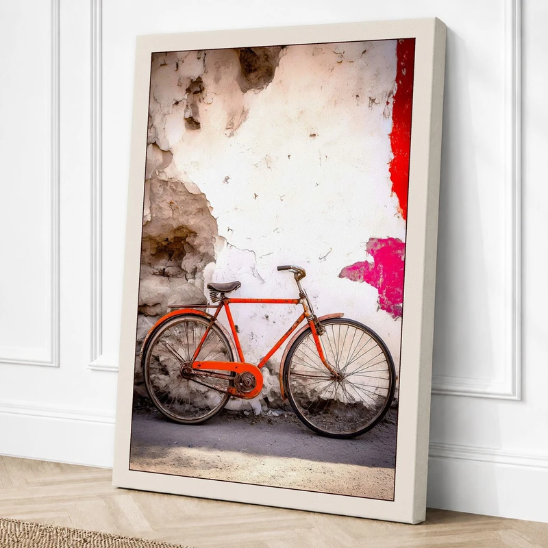 Bicycle Against Decay Urban Canvas Wall Art Print 36x24 Inch