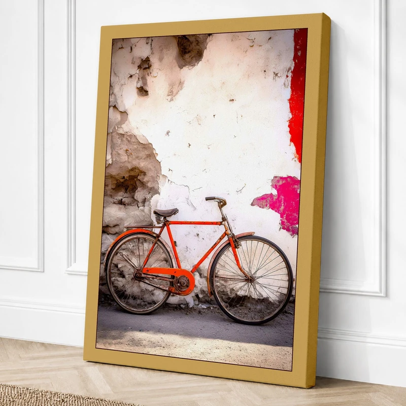 Bicycle Against Decay Urban Canvas Wall Art Print 36x24 Inch