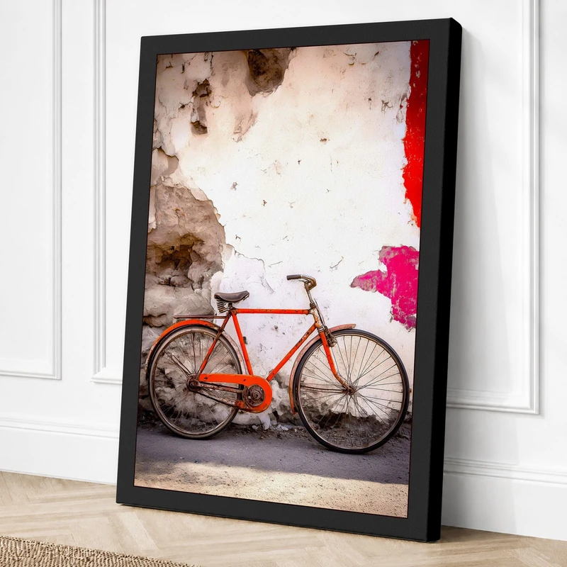Bicycle Against Decay Urban Canvas Wall Art Print 36x24 Inch