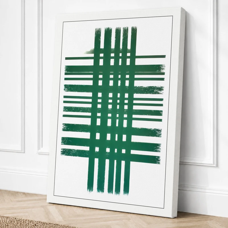 Woven Geometry Geometric Canvas Wall Art Print 36x24 Inch
