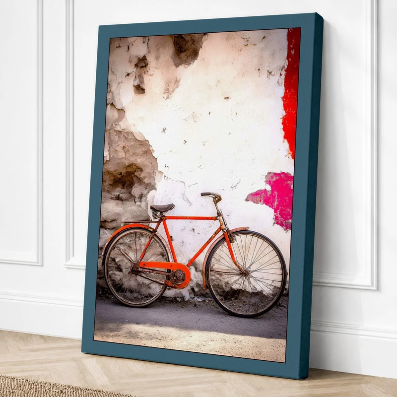 Bicycle Against Decay Urban Canvas Wall Art Print 36x24 Inch