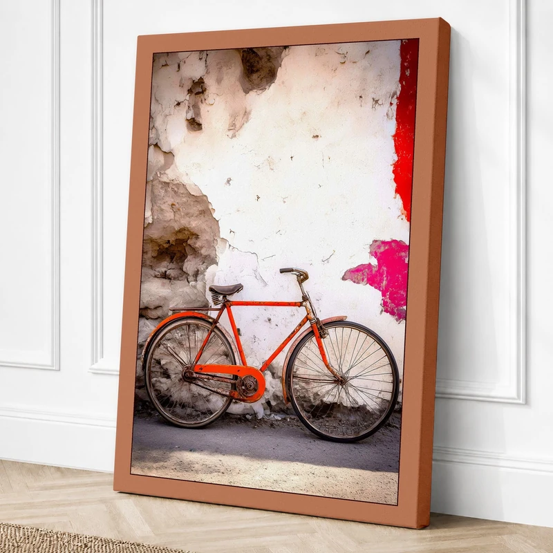 Bicycle Against Decay Urban Canvas Wall Art Print 36x24 Inch