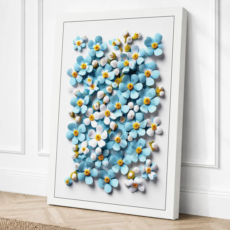 Scattered Beads Minimalist Canvas Wall Art Print 36x24 Inch