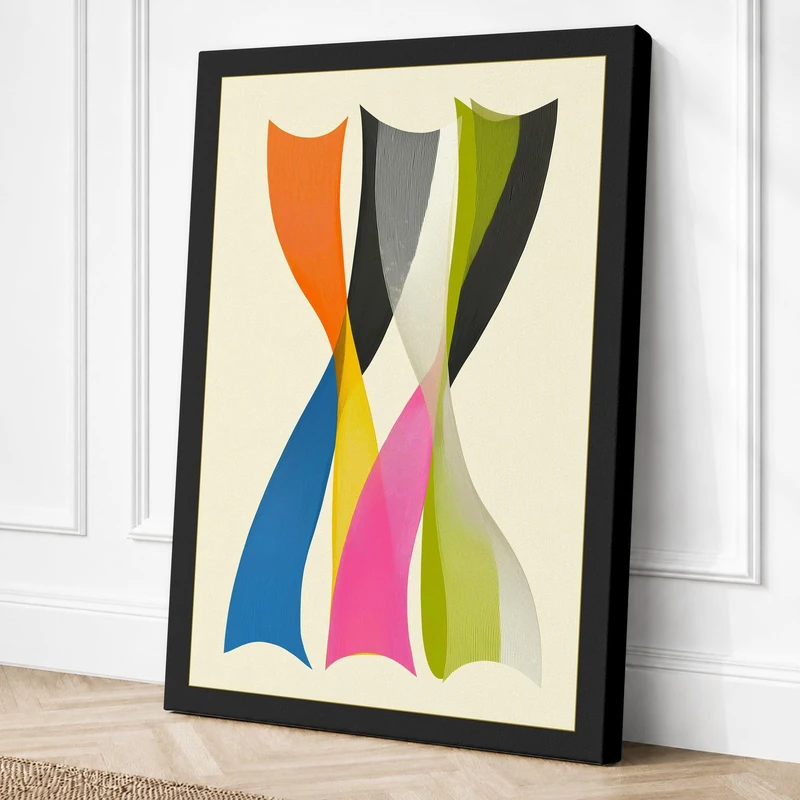 Woven Light Geometric Canvas Wall Art Print 36x24 Inch