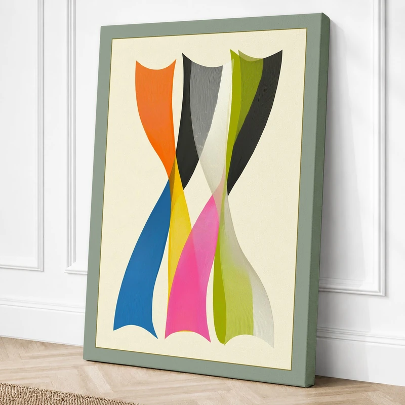Woven Light Geometric Canvas Wall Art Print 36x24 Inch