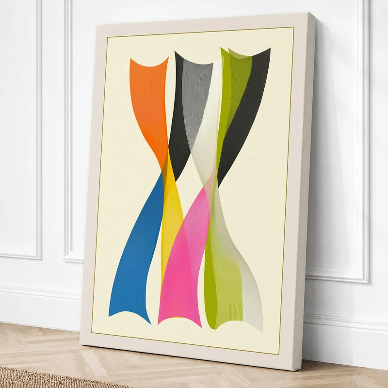 Woven Light Geometric Canvas Wall Art Print 36x24 Inch