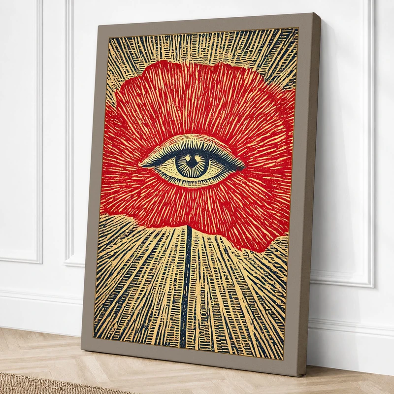 Watchful Eye Surrealism Canvas Wall Art Print 36x24 Inch