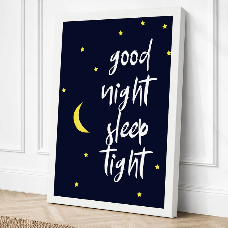 Goodnight Sleep Tight Canvas Wall Art Print 36x24 Inch