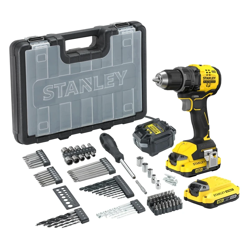 STANLEY FATMAX V20 Cordless Brushless 2 Gear Drill Driver, SFMCD714D2A-GB