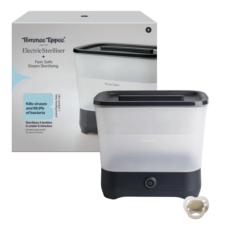 Tommee Tippee Electric Steam Steriliser for Baby Bottles and Accessories, Black
