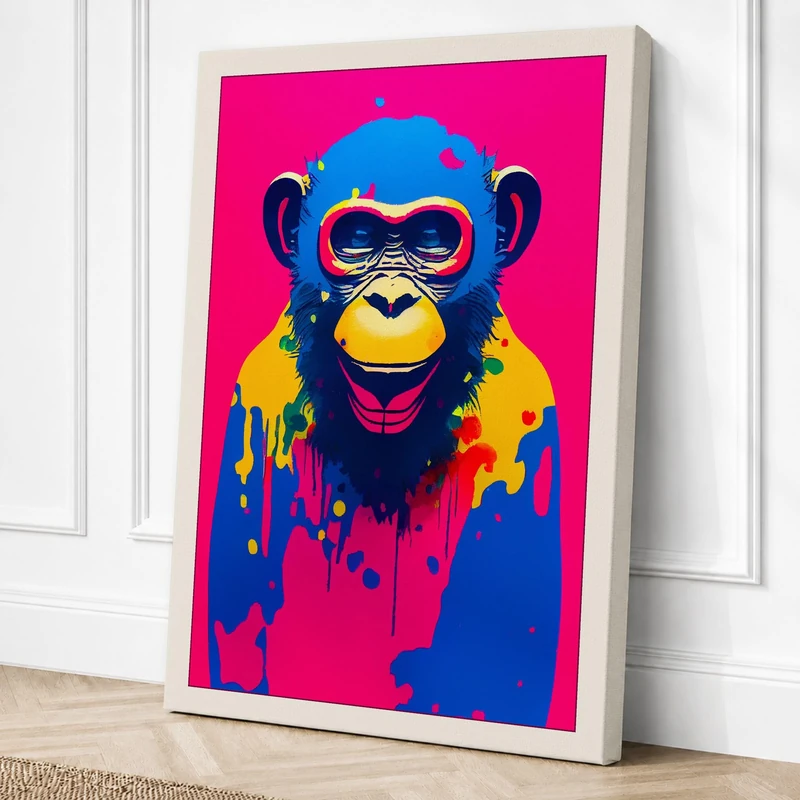 Sunglasses Primate Canvas Wall Art Print 36x24 Inch