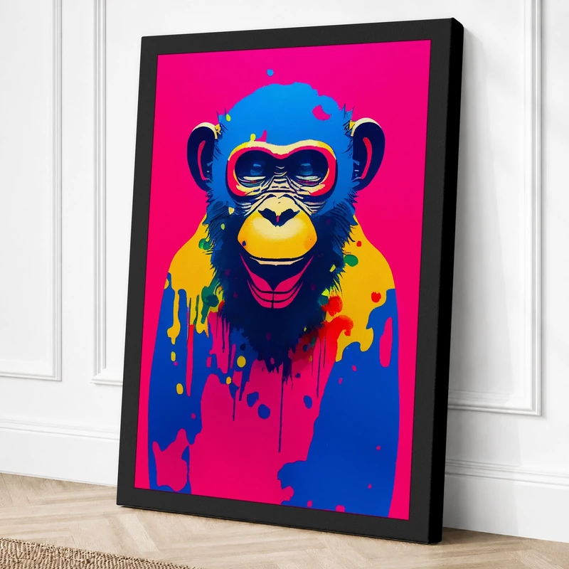 Sunglasses Primate Canvas Wall Art Print 36x24 Inch
