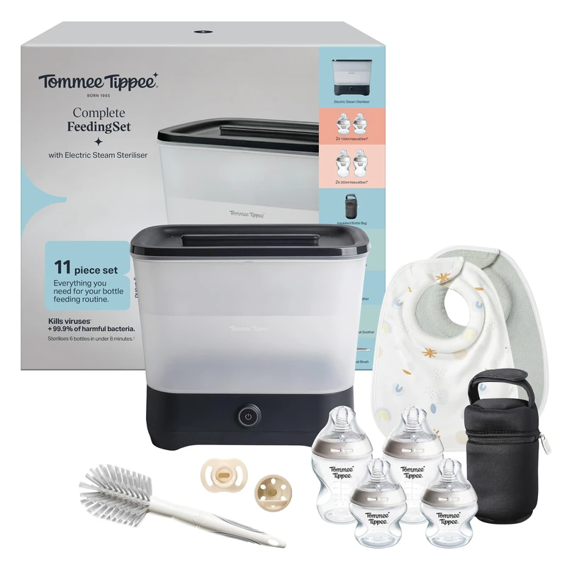 Tommee Tippee Complete Feeding Set, Electric Steriliser & Baby Bottles