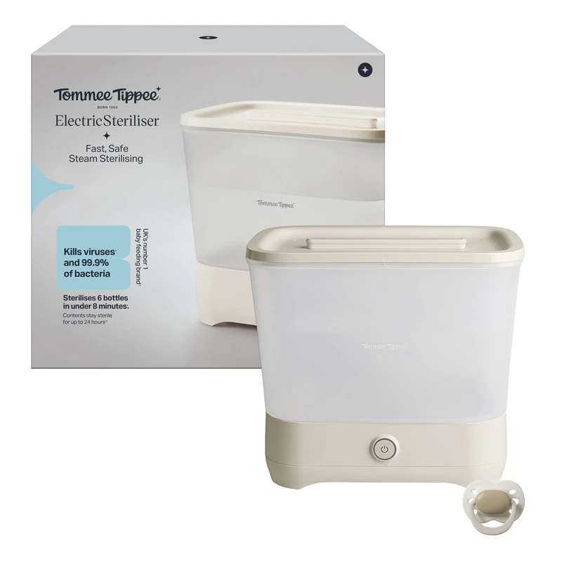 Tommee Tippee Electric Steam Steriliser for Baby Bottles and Accessories, White