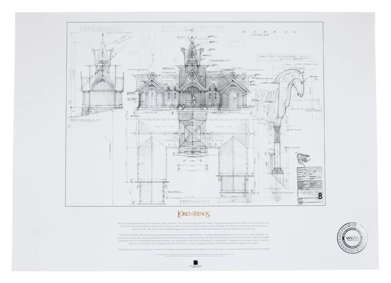 Lord of the Rings Edoras Stable Art Print - 59 x 42 cm