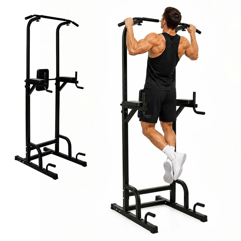 Relaxdays Power Tower, adjustable 160-230 cm, max. 150 kg, black