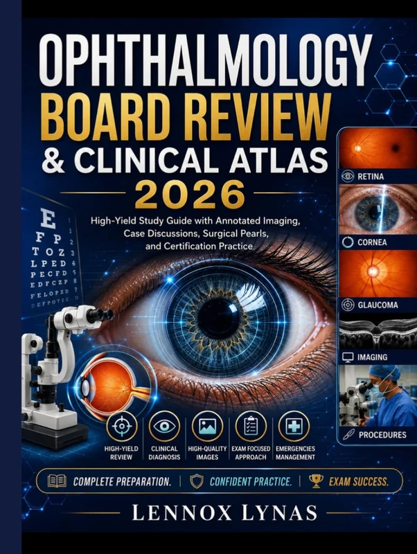 OPHTHALMOLOGY BOARD REVIEW & CLINICAL ATLAS: High-Yield Study Guide with Annotated Imaging, Case Discussions, Surgical Pearls, and Certification Practice