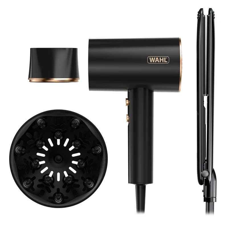Wahl Ionic Flow Hair Dryer/Argan Oil Infused Straightener Styling Gift Set